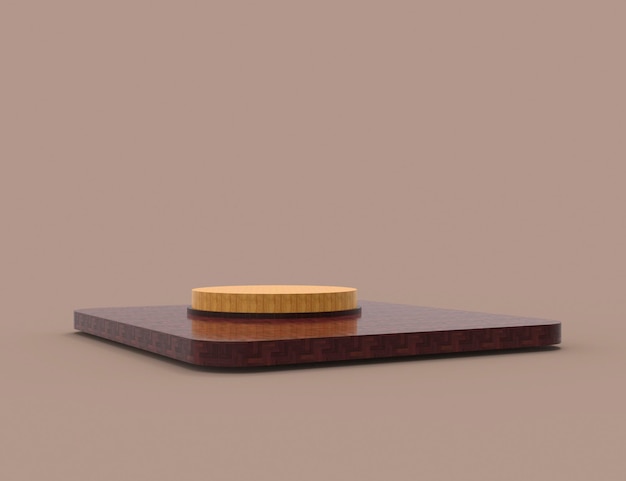 PSD abstract minimal scene with geometric forms cylinder wood podium