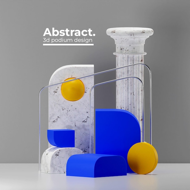 PSD Абстрактный минималистский 3d дизайн подиума