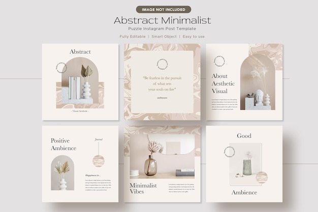 PSD abstract minimalist aesthetic instagram post template