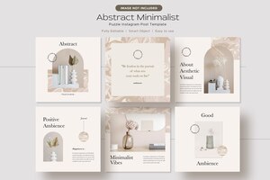 Abstract minimalist aesthetic instagram post template