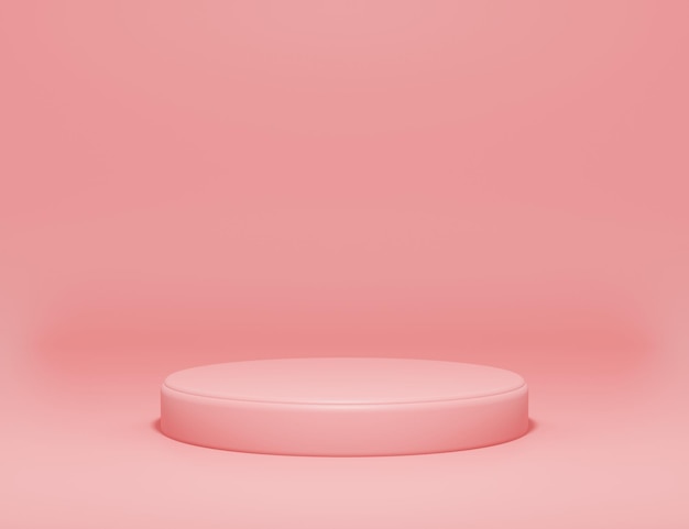 Il podio minimalista astratto per il fondo rosa di presentazione del prodotto 3d rende l'illustrazione