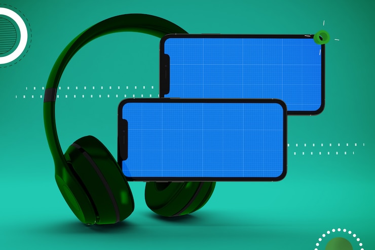 PSD abstract mobile music  mockup