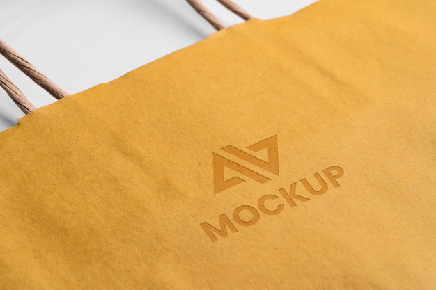 Abstract mock-up logo on shopping bag