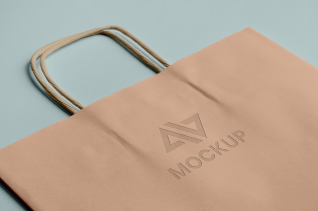 PSD abstract mock-up logo on shopping bag