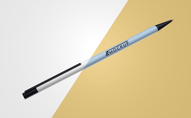 Abstract mock-up merchandise with single pen