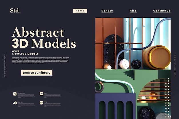 PSD abstract model library landing page