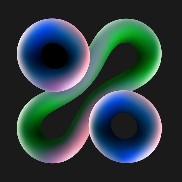 abstract modern 3d geometric design with colorful gradient