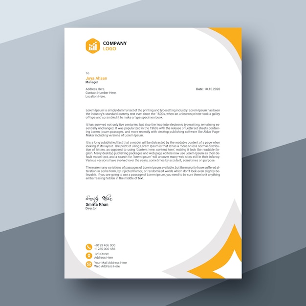 Abstract modern business letterhead template