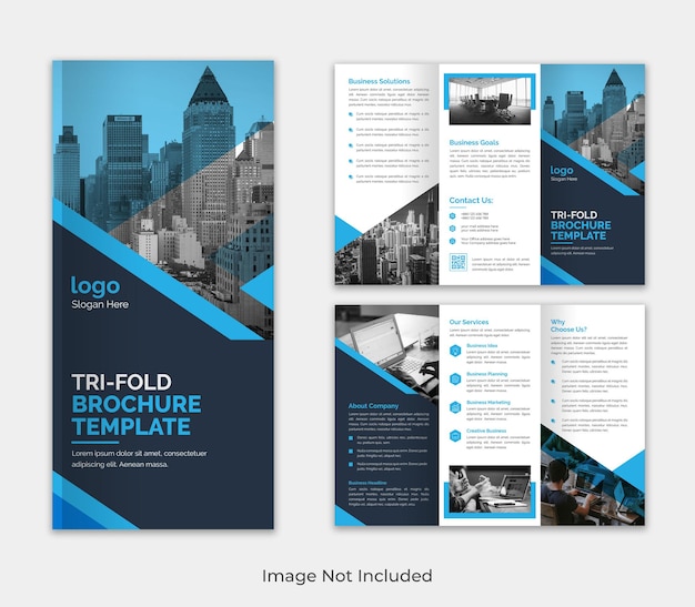 Abstract modern trifold business brochure template design