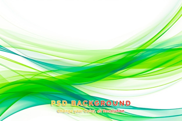 PSD abstract motion smooth color wave curve green and blue lines