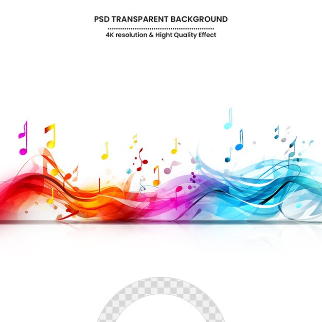 PSD abstract music background with notes and butterflies