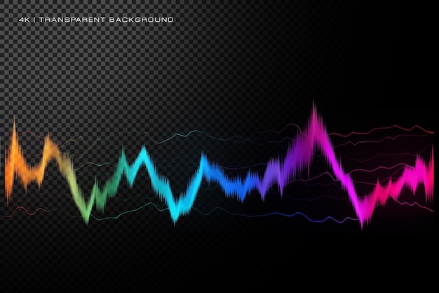 PSD abstract music frequency tone on transparent background