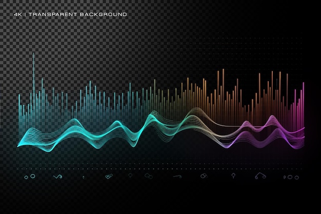 Abstract music frequency tone on transparent background