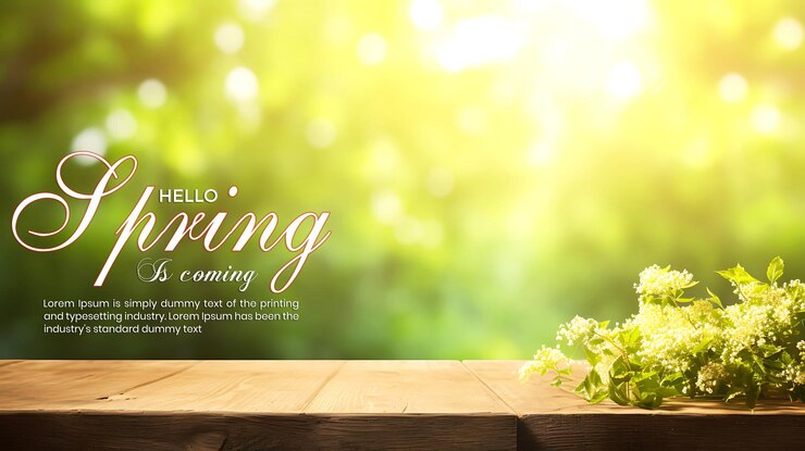 PSD 추상적인 자연 봄은 흐릿합니다. hallo spring에 대한 미디어 게시물의 배경