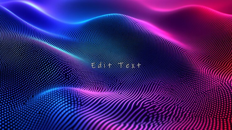 PSD abstract neon blue and pink wave background