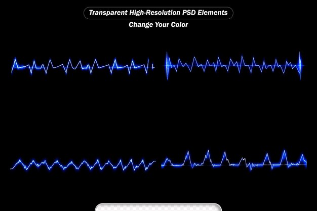 PSD 抽象的なネオンエネルギーの心拍と脈拍信号のイラスト