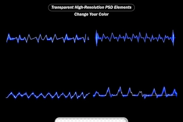 PSD abstract neon energy heartbeat and pulse rate signal illustration