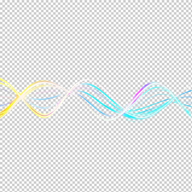 PSD abstract neon glowing lines speed wave effect isolated on transparent background
