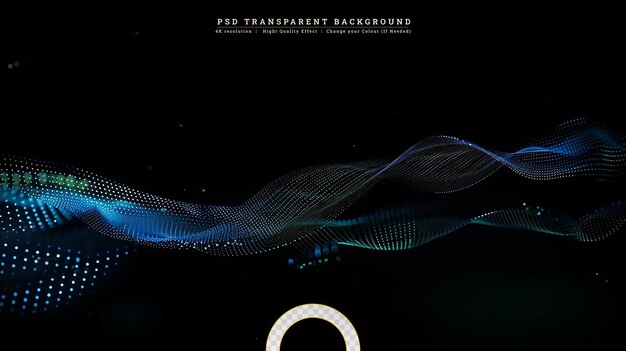 Abstract neon light on transparent background