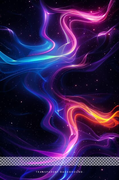 PSD abstract neon lines glowing effect transparent overlay