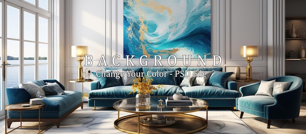 PSD abstract ocean natural luxury style incorporates the swirls of marble or the ripples of agate very beautiful blue paint