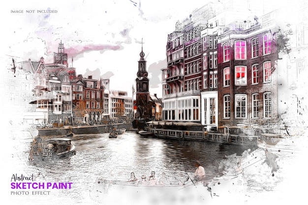 Abstract olieverfschilderij artistiek foto-effect