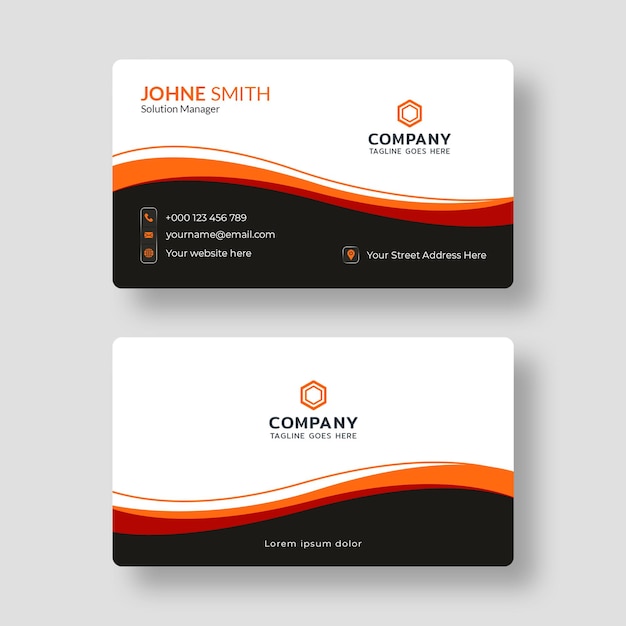 Abstract orange business card template