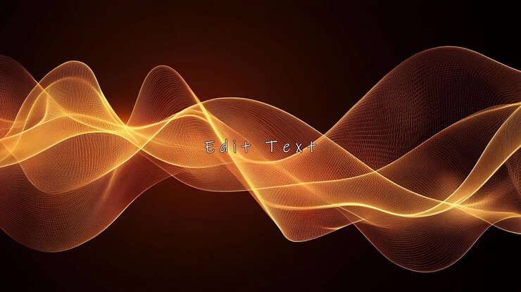 PSD abstract orange wave flowing on dark background