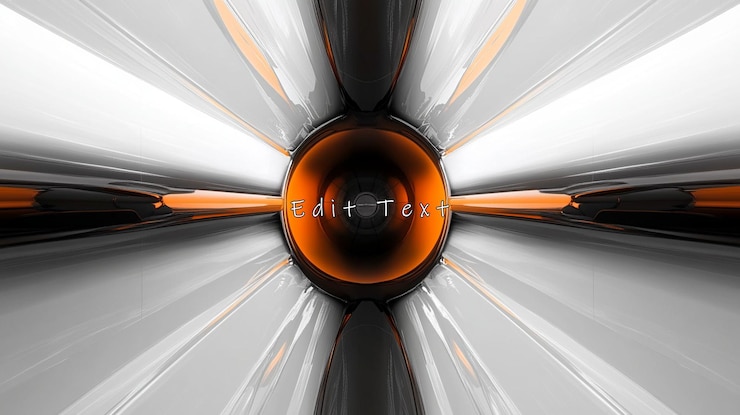 PSD abstract orange and white futuristic tunnel