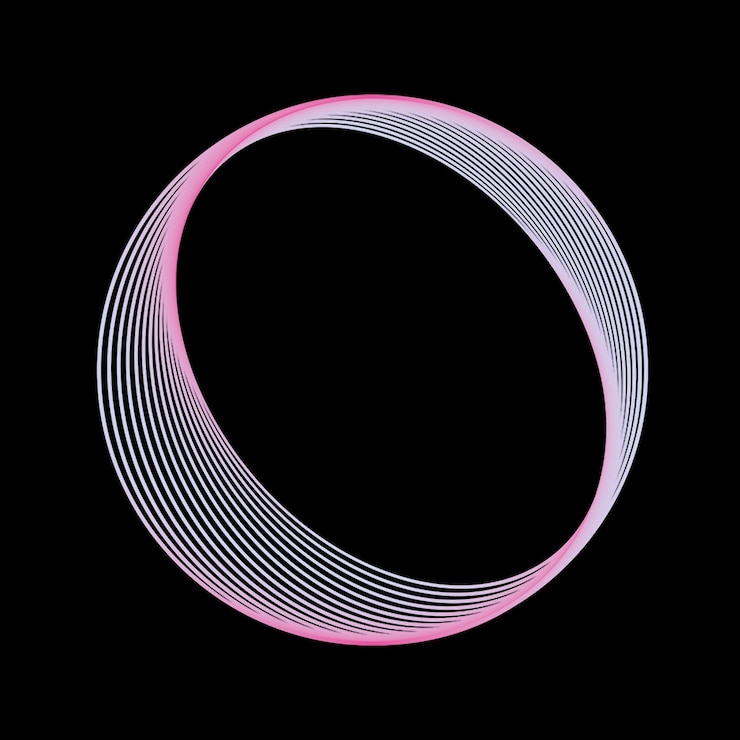 PSD abstract orbital rings in pink and white