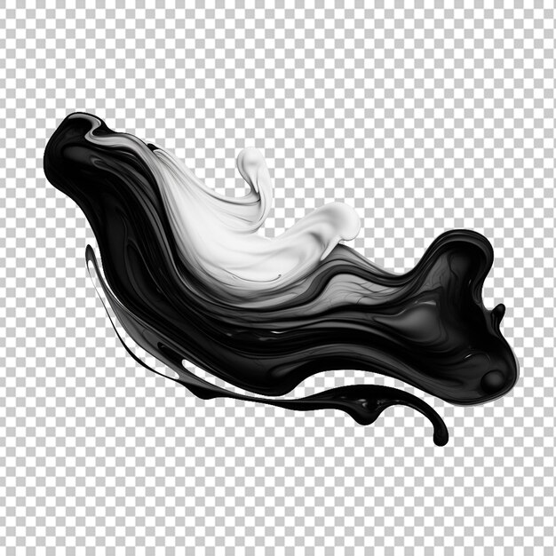 PSD abstract paint stroke fluid liquid black