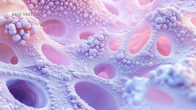 abstract pastel pink and purple porous texture with 3d bubbles