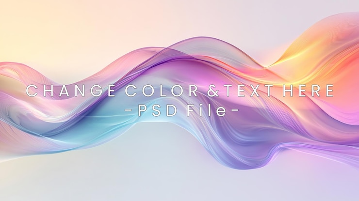 PSD abstract pastel wave symphony a dreamlike dance of colors