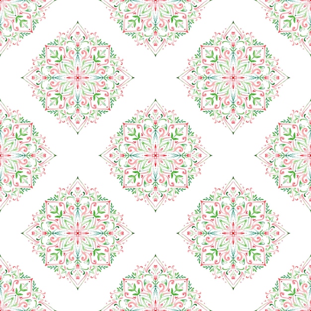 Abstract patroon waterverf Naadloze textuur Druk Witte achtergrond Vintage Mandala behang Stof