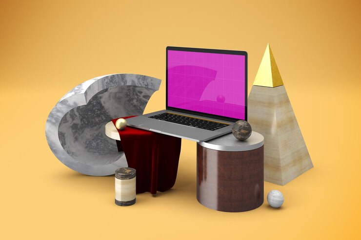 PSD abstract pc mockup