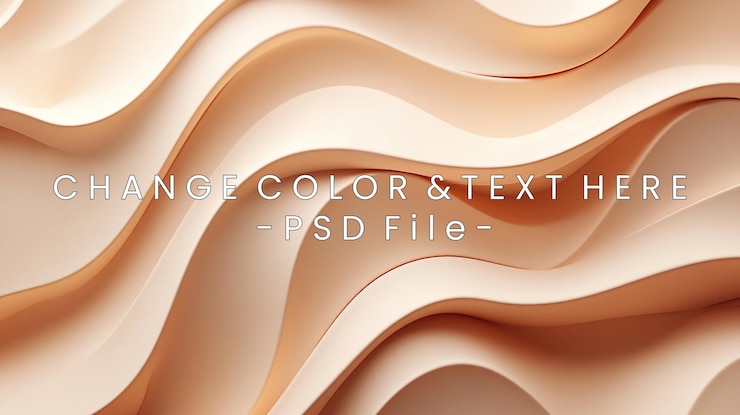 PSD abstract peach waves een 3d-weergave van gladde golvende curven