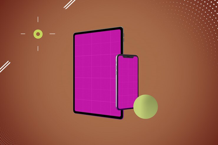 PSD abstract phone & tablet pro mockup