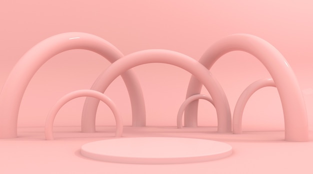 Абстрактная розовая фоновая сцена для отображения продукта 3d-рендеринга