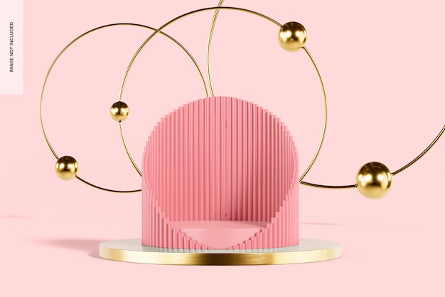 abstract pink podium mockup