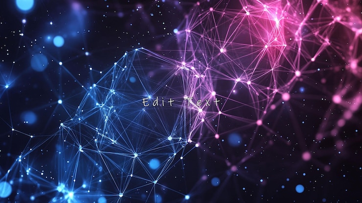 PSD abstract plexus network with glowing nodes and connections