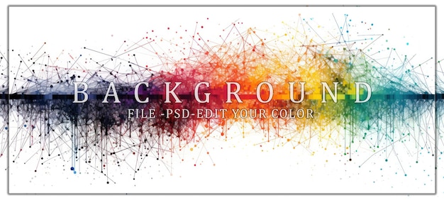 Abstract Rainbow Color Spectrum with Connecting Lines