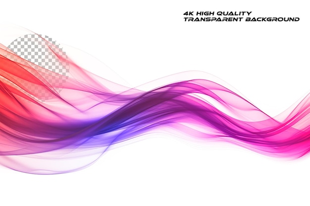 PSD Абстрактная красная и фиолетовая гладкая волна на прозрачном фоне