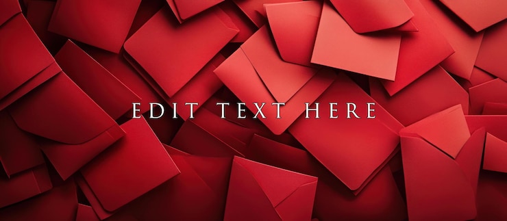 PSD abstract red envelopes background 2