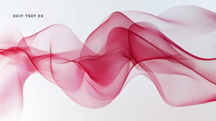 PSD abstract red flowing wave design on white background