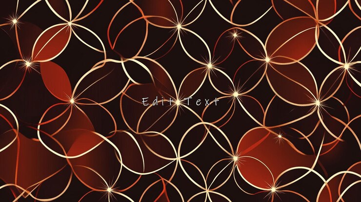 PSD abstract red and gold floral seamless pattern