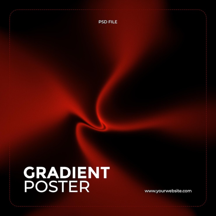 PSD abstract red gradient swirl poster