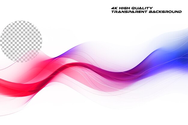 PSD abstract red and purple smooth wave on transparent background