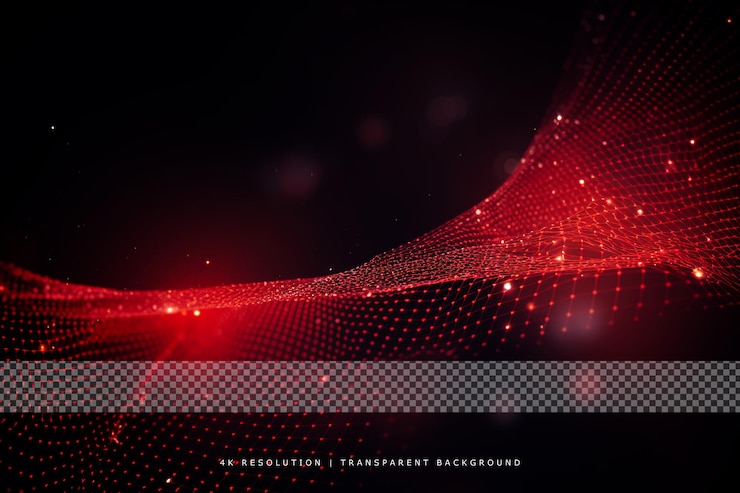 PSD abstract red speed line dotted on transparent background
