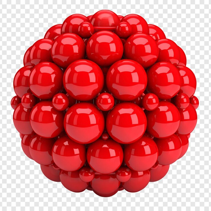 PSD abstract red sphere cluster graphic design element