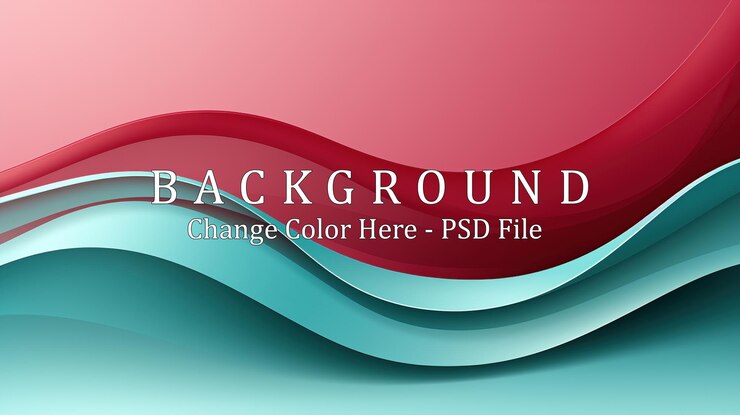 PSD abstract red and teal wavy background
